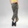 Vintage High Waist Camo Slim Fit Ruffled Denim Mini Skirt