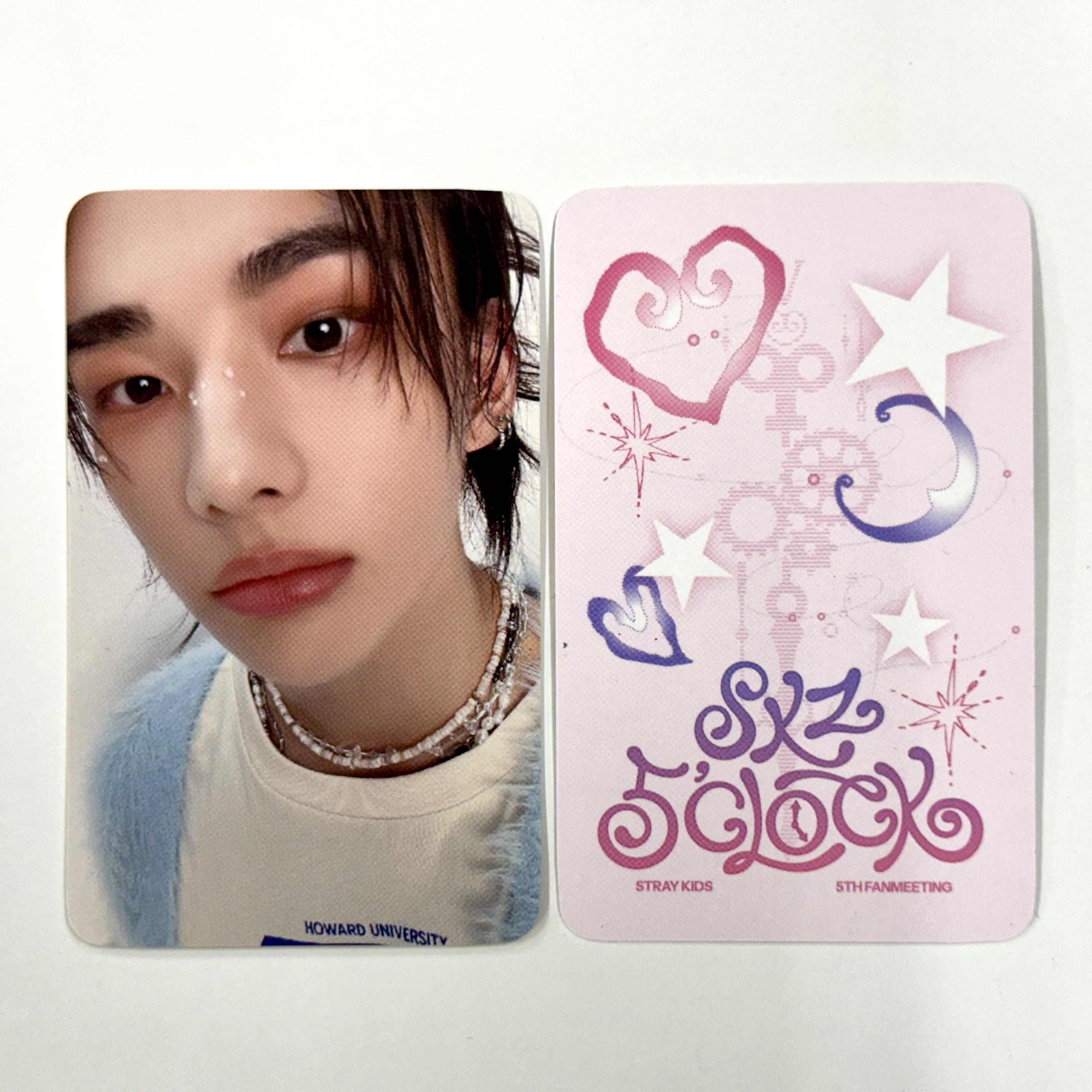 

Stray Kids 5-й фан-митинг 5 CLOCK JYP SHOP POB Фотокарточка Hyunjin