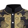 Men's  Winter Luxury  Print Long Sleeve Dashiki Shirt Top Blouse