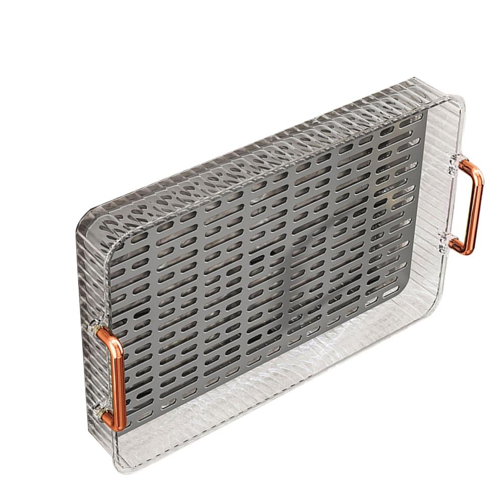 With Handles Tea Serving Tray Large Capacity Rectangular Plastic Tray  Coffee Table