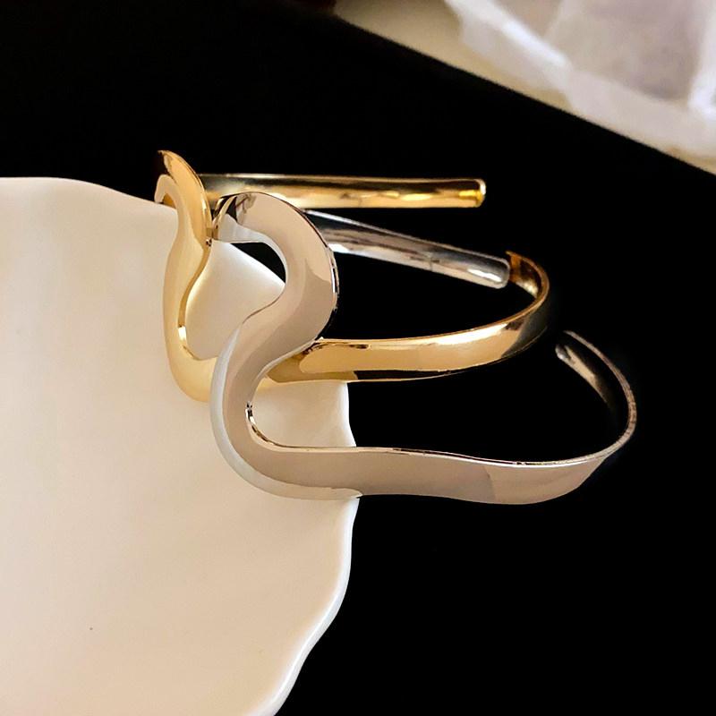 Bohemian Metall Offenes Armband für Damen Wellenmanschette Armreif Strandparty Schmuck Geschenk