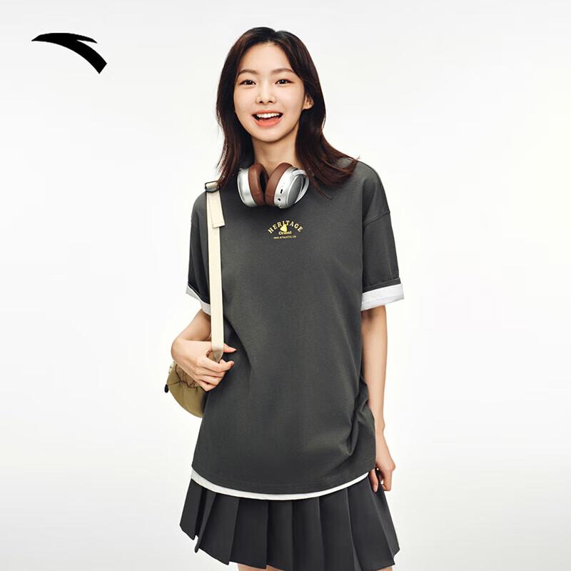 Anta Unisex Retro Pure Cotton Loose Short Sleeve T-Shirt