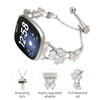 For Fitbit Versa 4/Sense 2 Watchband Heart Clover Decor Zinc Alloy Metal Strap