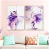 Nordic Posters and Prints Home Decor Wall Painting Frameless Watercolor Purple Ballerina Canvas Painting Girl Room Art Cuadros
