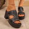 Summer Fashion Plus Size Shoes for Women 36-43 Platform Slip on 2026 Peep Toe Comfortable Non-slip Sandals Casual Women Slippers