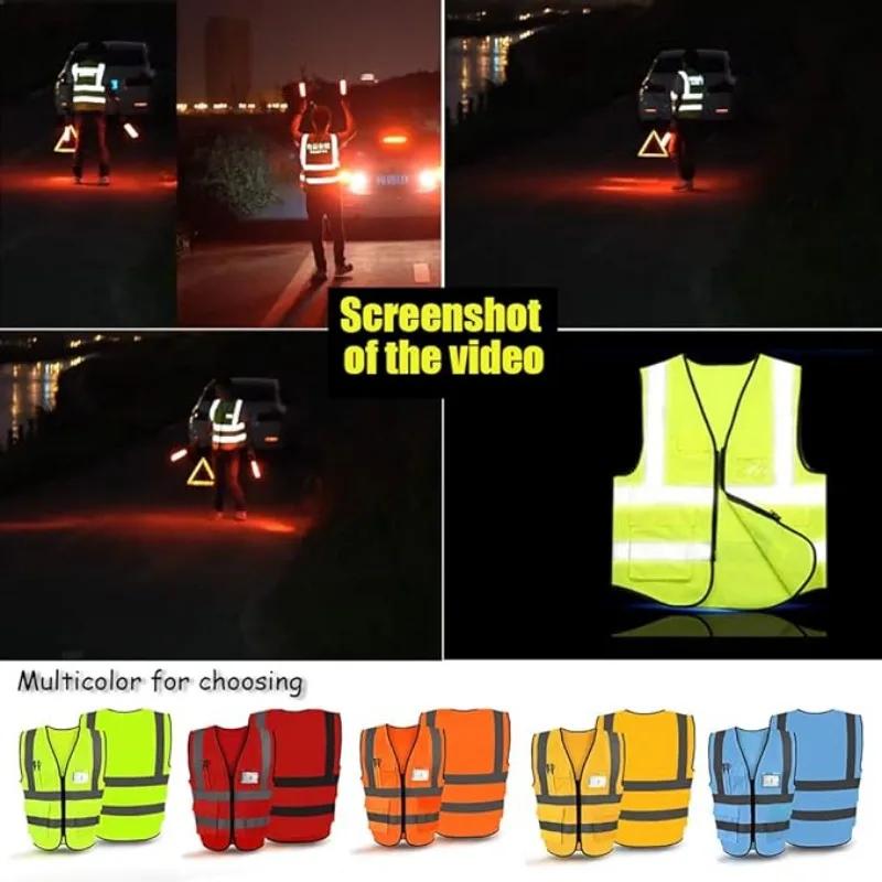 High Visibility Safety Vest Custom Your Logo For Free Protective Workwear With Reflective Strips Outdoor Work Traffic Vests