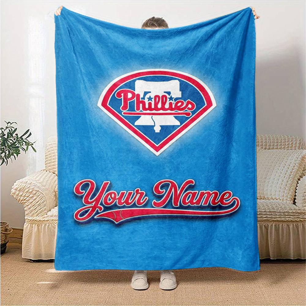 Name Custom Philadelphia phillies Print Flannel Blanket High Quality Warm Comfortable Cover for All Seasons Perfect for Gifts Home Decor