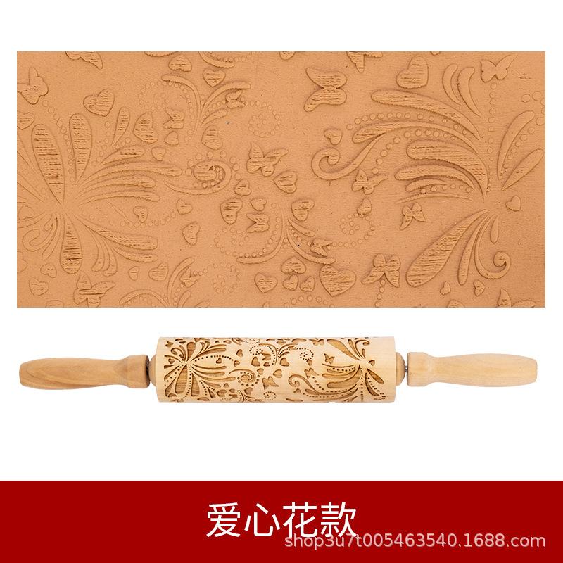 Pottery Pattern Rolling Clay Stick Roller Texture Clay Board Forming Clay Sheet Embossing Stick Solid Wood Pottery Tools