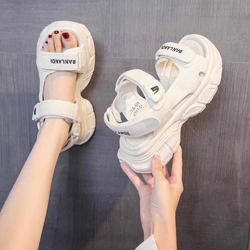 Sports sandals women's summer 2025 new lightweight platform casual beach shoes Velcro sandals