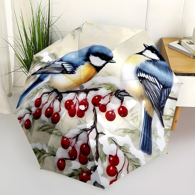 

Birds Automatic Folding umbrella Compact 8 rib Design,Unique Style,Suitable for Everyday Outdoor Use,Perfect Gift for Friends and Famil