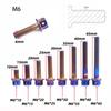 High Quality M6 Titanium Bolt With Drilled Holes Blue Hex Head Screws 10/15/20/25/30/35/40/45/50/60 Titanium Screws Motorcycle