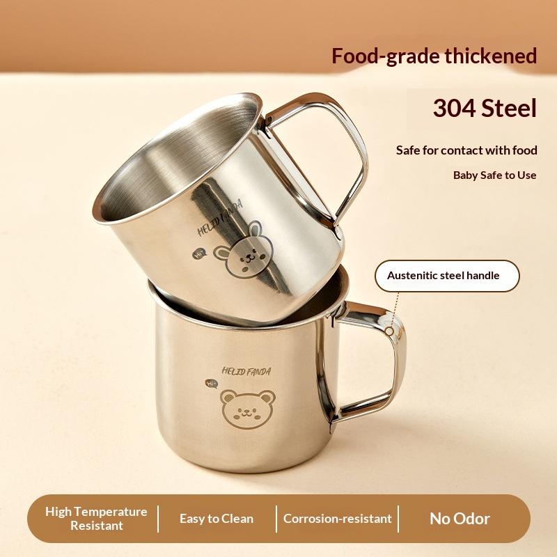 50/100/150ml 304 Stainless Steel Drinking Cup With Handle Durable Tumbler Anti Scalding Mini Cute Water Cup For Kids Drinkware