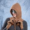 Getinfit 1Pcs Pullover Cap Winter Keep Warm Ear Protection Knitting Gloves Hats Female Shawl In One Piece Woolen Cap Balakla Hat