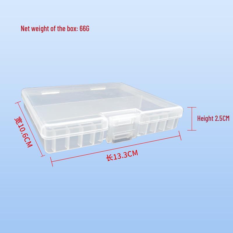 48-Slot AAA Battery Organizer Box, Clear Plastic, High Capacity, Durable Storage Case