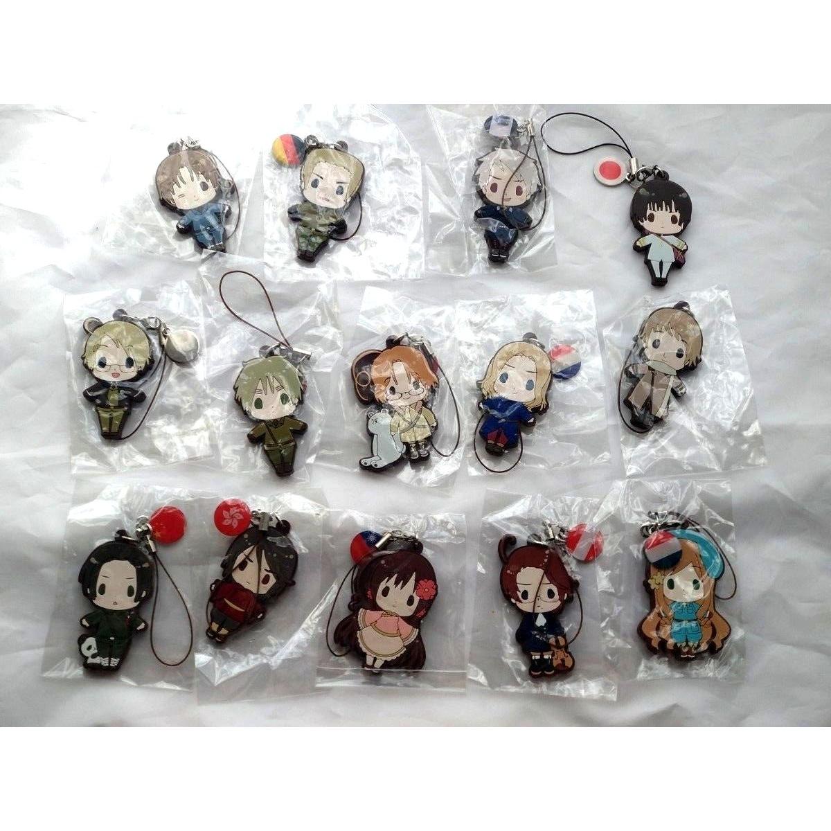 Used Hetalia Rubber Strap Set of 14 Rubast Kotobukiya Partially opened
