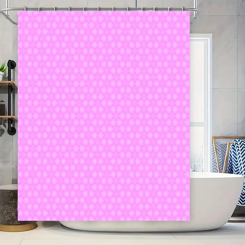 

Pink Bath Mat Set With White Polka Dots Modern Stylish Perfect For Bathtub Or Shower Curtain Room Decor Customizable Size Availa W60H190(CM)-1 Pcs