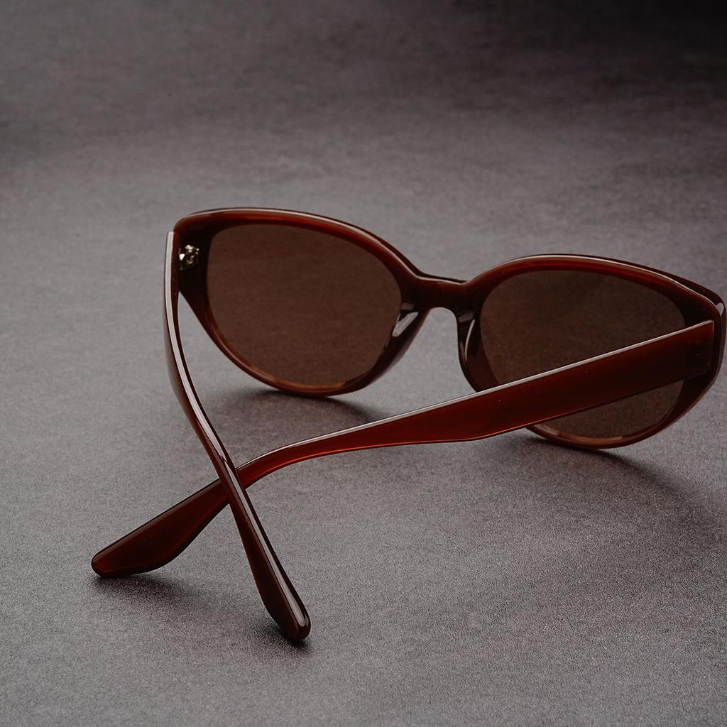 New Chestnut Cat's Eye Retro Sunglasses Women's Advanced Ultra-light Sunglasses Metal Hinge Men's Sunglasses Women's Sunglasses