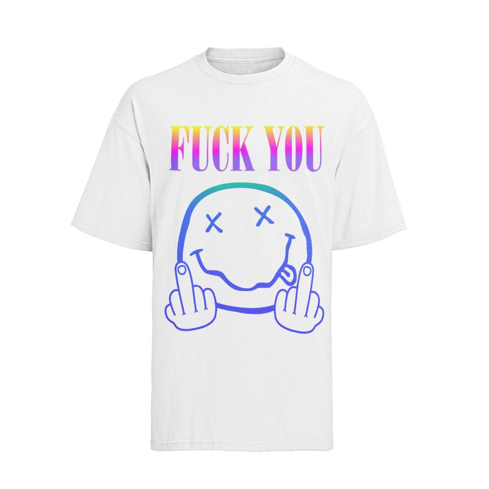 Funny Nirvana Parodie Herren T-Shirt Aus Bio-Baumwolle – "Fuck You" Motiv