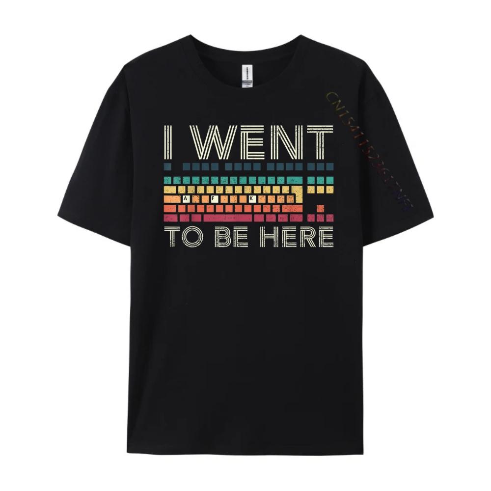 Lustiges PC-Gamer Ich war AFK, um hier zu sein Weg von der Tastatur Rot und Schwarz Grafik T-Shirt für Erwachsene Frühling Herrenbekleidung Angebote