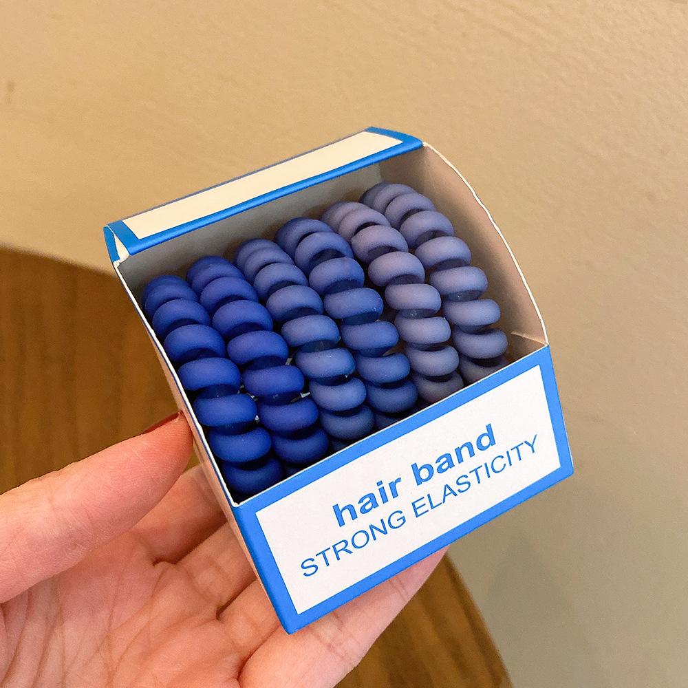 6-teiliges Set mit hochelastischen Haargummis, buntem Haarseil aus Gummi, Telefonleitung, Pferdeschwanz, Haargummi, süßes Mädchen-Haar-Accessoire für Frauen