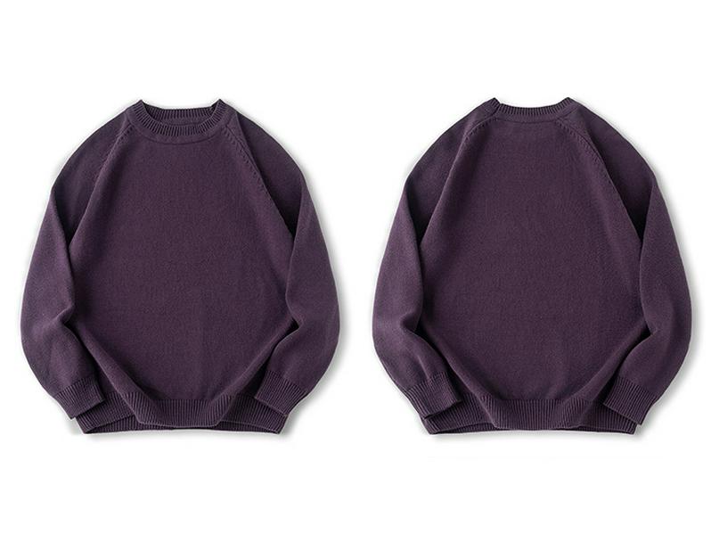 2025 Autumn Men's American Retro Multi-color Raglan Sleeve Round Neck Sweater - Loose Casual Fit