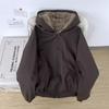 Unisex Reversible Hooded Puffer Jacket Winter Thick Cotton Coat Men Women Daily Wear