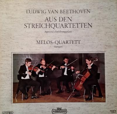 LP Record LUDWIG VAN BEETHOVEN MELOSQUARTET  Aus Den Streichquartetten 95409 Intercord 1968 Germany Classical Used