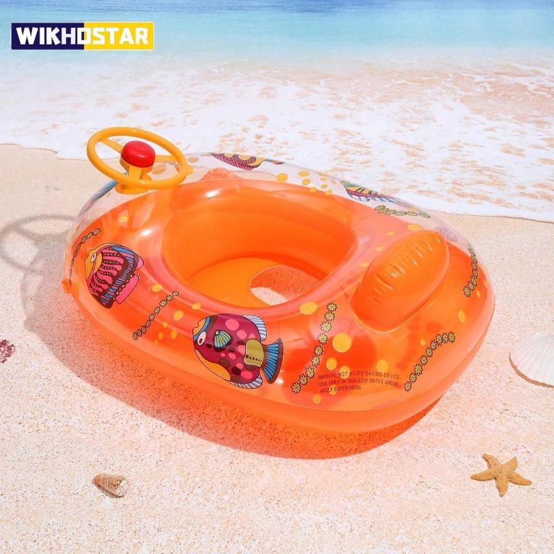 Cartoon Inflatable Float Boat, Baby Swimming Seat Ring for Pool Water Games