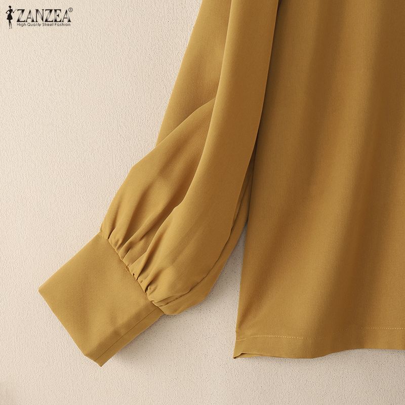 ZANZEA Women Long Sleeve Blouse and Shorts Casual Two Piece Suit Sets