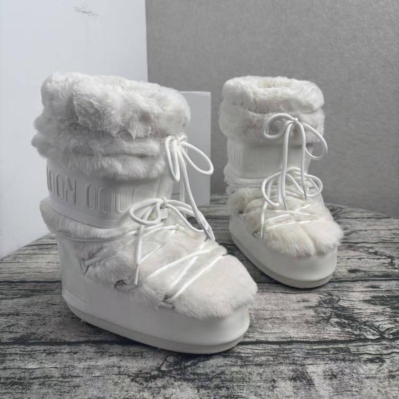 Modische Schneestiefel, Winter-High-Heel-Samt-Thermo-Ärmel-Baumwollstiefel rutschfester und verschleißfester Riemen Brot