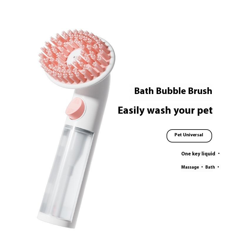 Pet Cleaning Bath Brush Cat Bath Artifact Dog Comb Massage Silicone Cleaning Brush Pet Supplies розовый