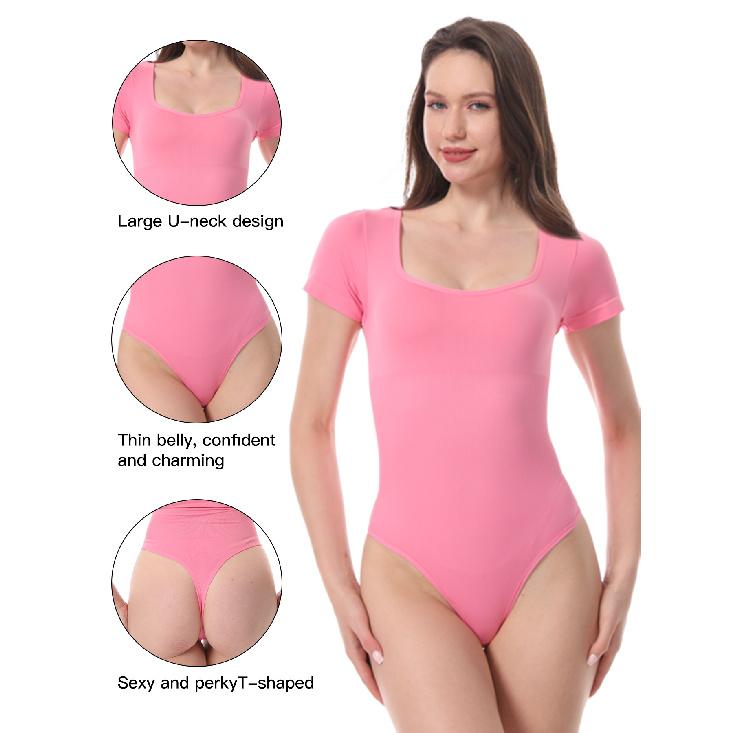 

Seamless Square Collar Waist Cinching Waist Cinching Close Fitting Body Shaping Jumpsuit For Women, Running Sports Yoga Jumpsuit S чорний