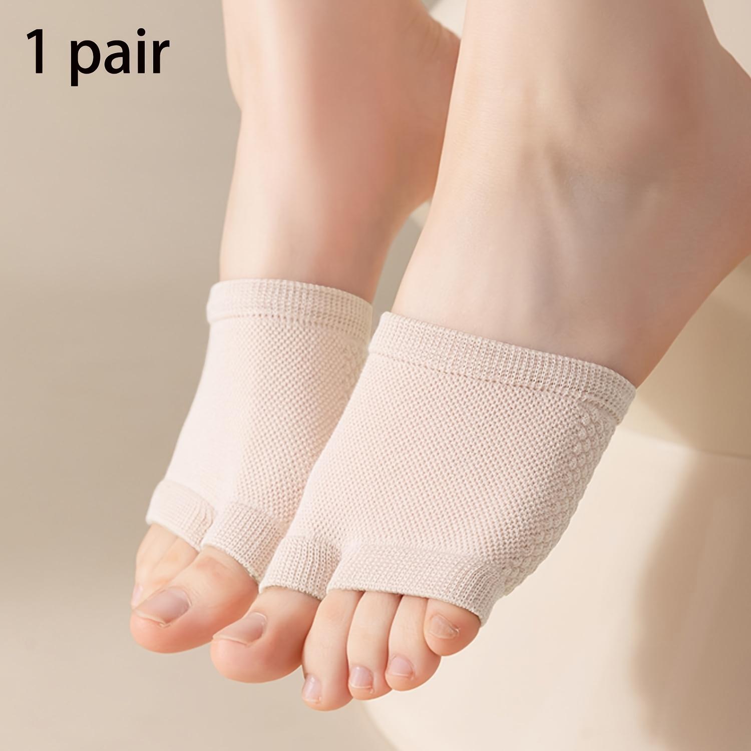 1 Paar Damen Sommer Halbstrümpfe Atmungsaktive Netz-Vorfußpolster Anti-Rutsch Zehenlose Unsichtbare Socken Für High Heels One-size