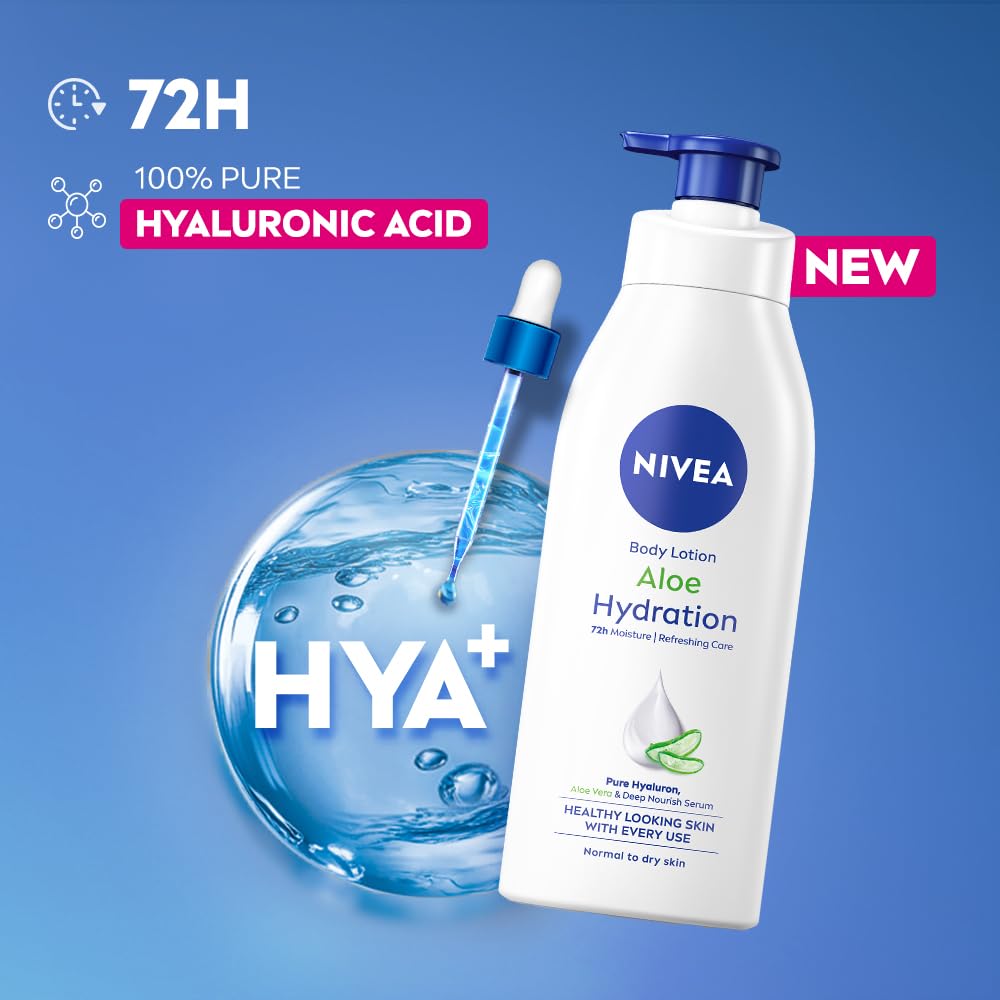 Nivea Aloe Hydration Body Lotion, 400ml | 72H Moisturization | With Deep Moisture Serum & 100% Natural Aloe Vera Extracts