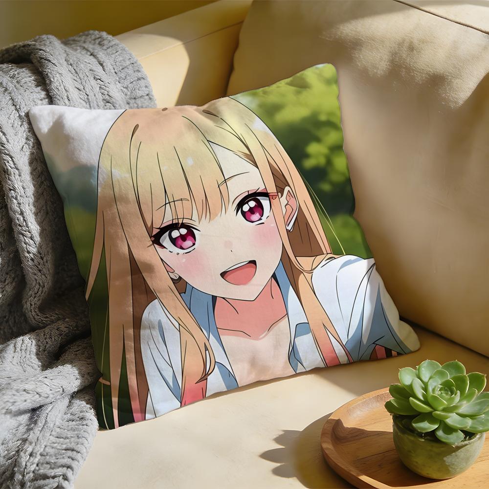 Cushion Cover Washed Linen Soft Breathable Decorative Case for Sofa Home Pillow Cover My DDress Up Darling Anime