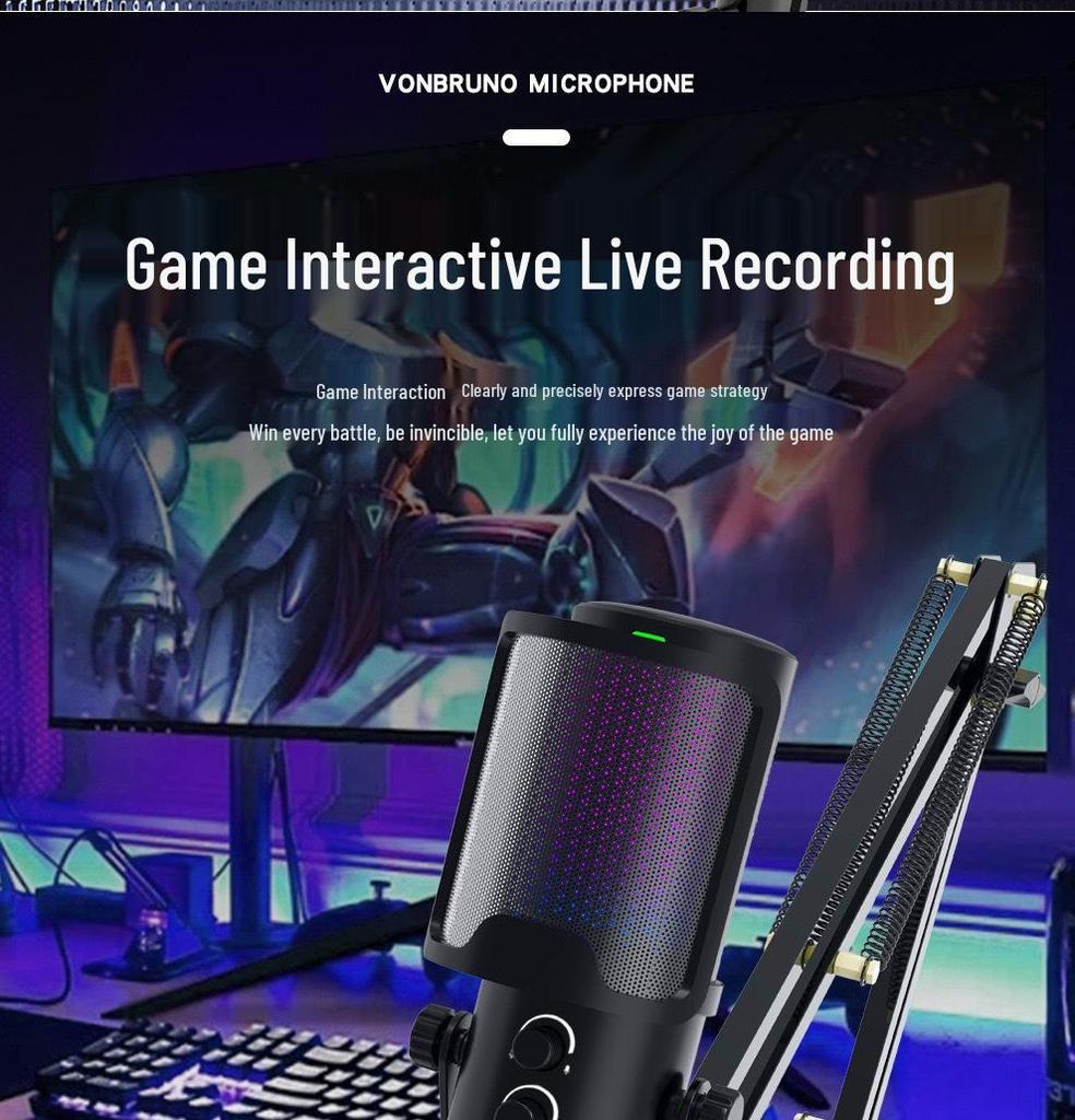 M16 RGB Esports USB Microphone for Mobile, Recording, and Live Streaming