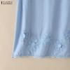 ZANZEA Women Lace Splice V-Neck Casual Sleeveless Tank Tops