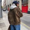 Women's Retro Distressed Fashion Aviator Jacket In Coffee Color