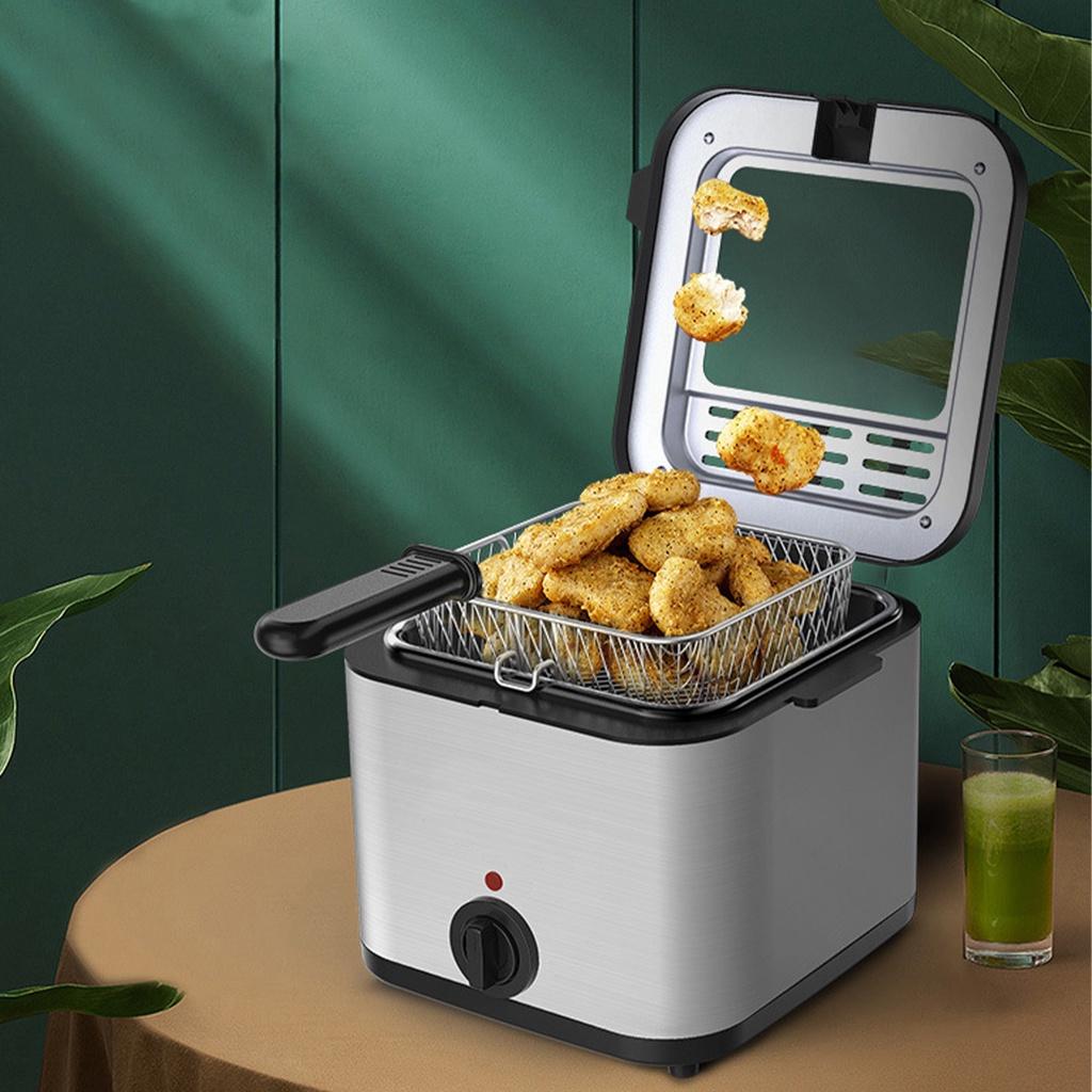 Electric Deep Fryer French Fries Frying Machine with Basket Fried Chicken Grill 2.5L Adjustable Thermostat Kitchen Cooking Oven