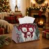 1pc Whimsical Winter Arctic Tissue Box - Multi-Functional Napkin Box, Available In Durable Polyester, Decorated with Polar Bear Group Pine Tree Snowfl