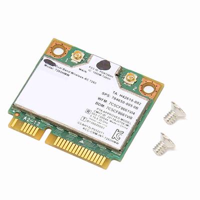 7260HMW Network Card 300Mbps 2.4GHz 867Mbps 5GHz BT4.0 Stable Safe Mini PCIE WiFi Card for Desktop