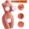 Sex Doll Male Masturbator with Realistic Boobs Vagina, Dual Channel Pussy Ass Male Sex Toy for Men Masturbation