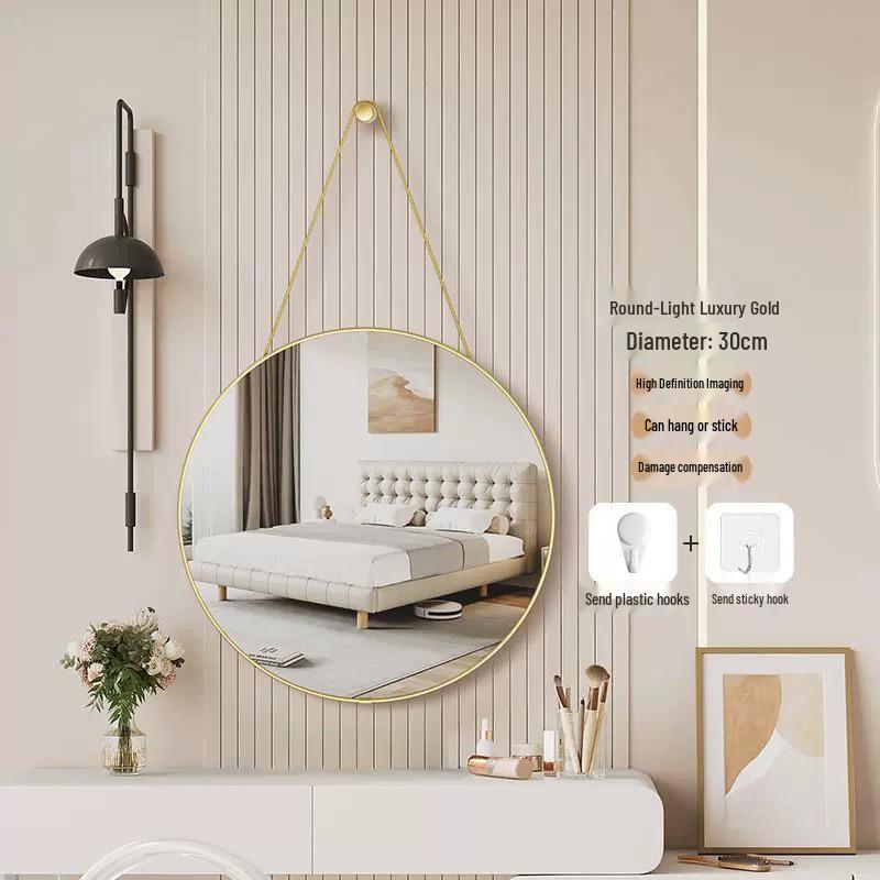 

Nordic-Style Irregular Wall-Mounted Mirror with Rope - High-Definition Dressing Bathroom Mirror