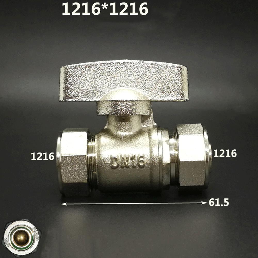 Brass Nickelage DN15 DN20 Male/Female Thread Ball Valve 1216/1418/1620/2025/2632 Pex Pipe Fitting Aluminum Plastic Pipe Fittings