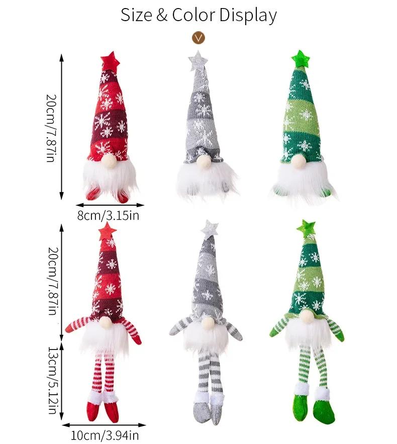 Ornamente Gnom Păpușă fără Față de Crăciun Lumină LED Pluș Tricotat Meșteșuguri Pandantiv pentru Pom Decorațiuni de Crăciun pentru Casă Cadou pentru Copii