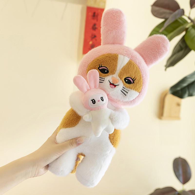 Adorable Anime Cat Plush Doll Soft Cuddly Pillow Companion For Girls Gift And Decor
