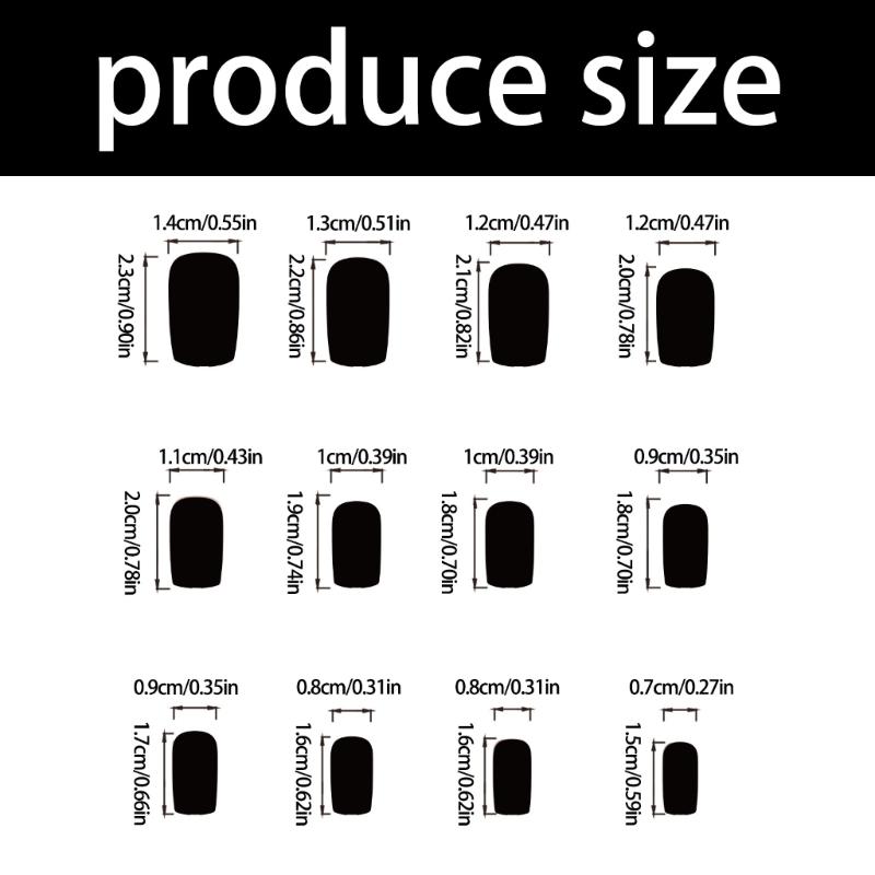 Unghii pătrate presate cu flori, unghii false adezive în 12 mărimi, 24 buc. tipsuri unghii french pentru decorațiuni nail art DIY