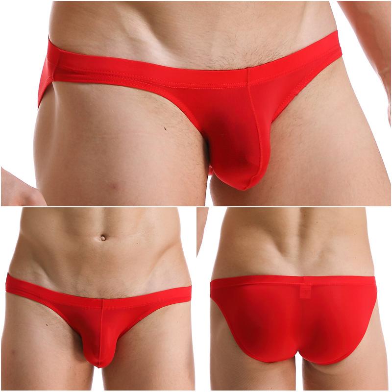 Men's Triangle Underwear Ultra-thin Ice Silk Transparent Comfortable and Sexy Adult Low Waist