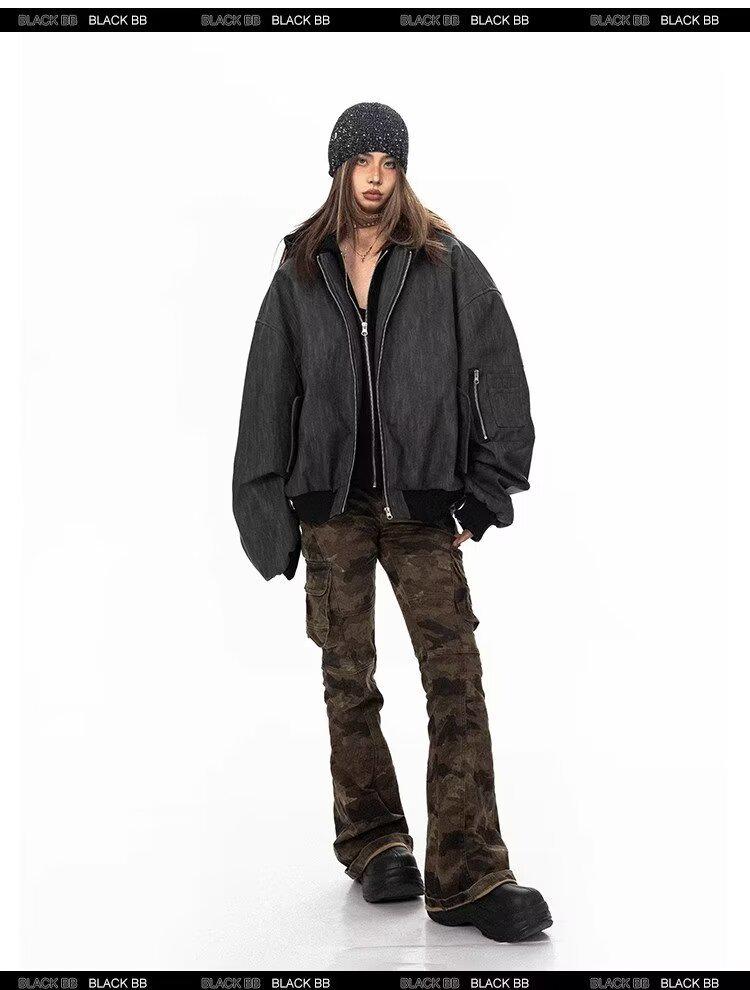 Herr 2024 Retro Amerikansk Arbetsklädesjacka - Huva Läderdesign för Vår & Höst