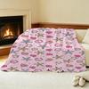 Ocean Theme Flannel Fleece Blanket: Soft Non-Pilling Warm Postpartum Home Blanket for Cozy Christmas & Halloween Use & Decor